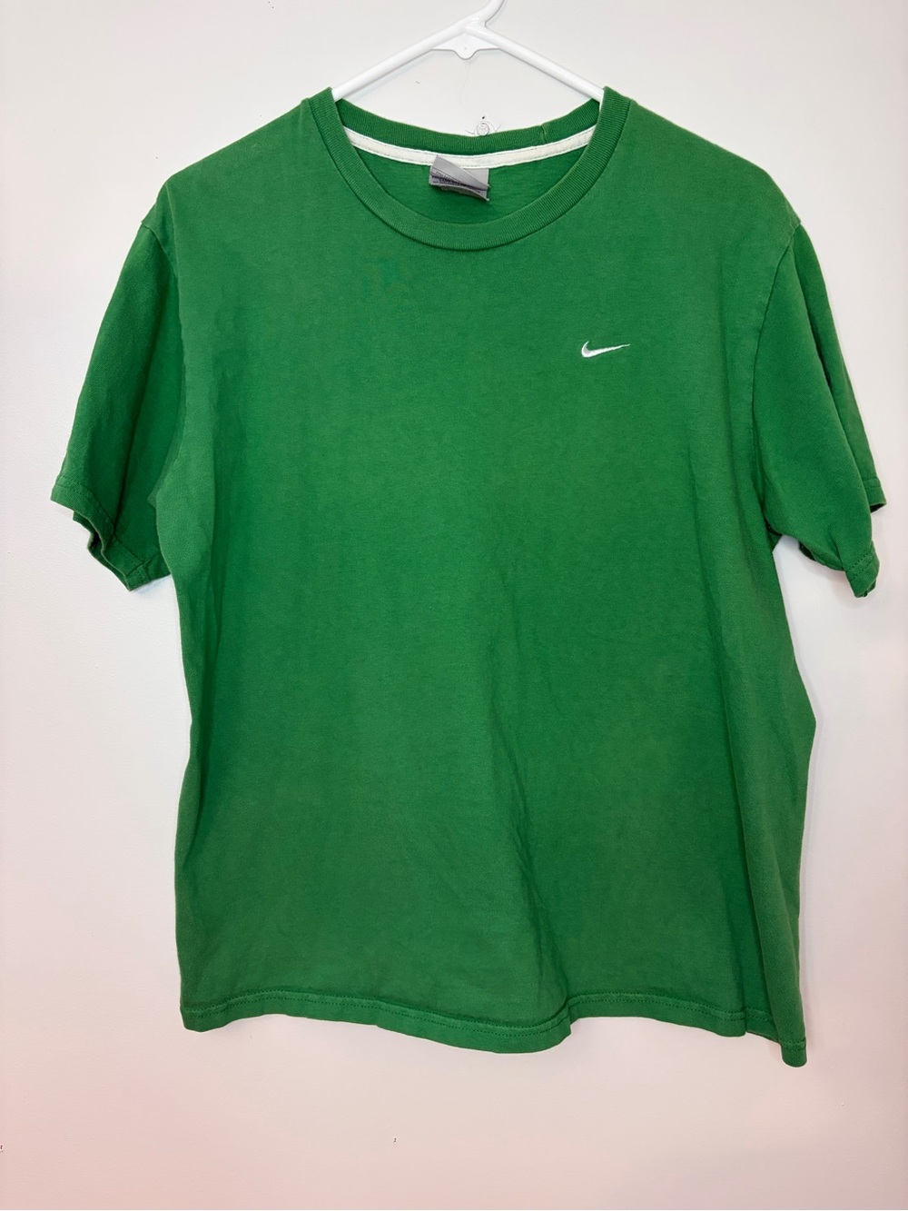 Vintage Nike Green Embroidered Swoosh Tee Large